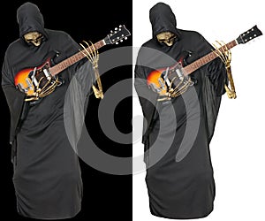 Grim Reaper Play Guitar Isolated