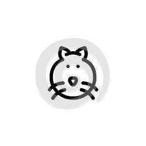 Grimalkin pussycat cat Outline Icon, Logo, and illustration