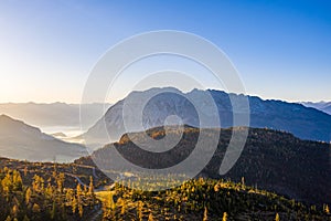 Grimming mountain peak in the Austrian Alps during autumn