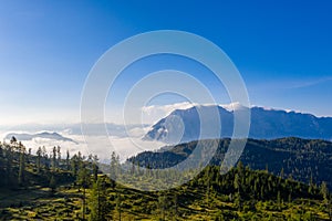 Grimming mountain peak in the Austrian Alps during summer