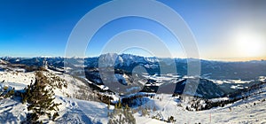 Grimming mountain in Steiermark Styria, Austria during winter and spring