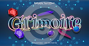 Grimoire editable text effect in modern trend style