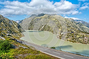 Grimselsee in the Bernese Alps, Switzerland