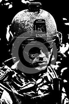 Grimy dirty face of US Army Ranger photo