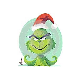 GRINCH CHARACTER FACE CARTOON GREEN ILLUSTRATION