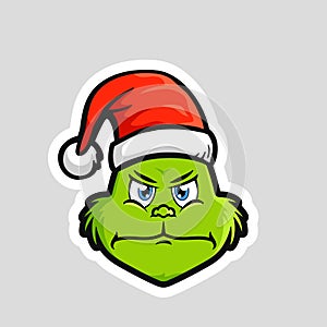 Grinch Christmas emoji emoticon Pouting Face