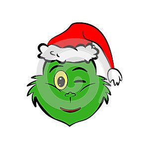 Grinch in wink emoji icon