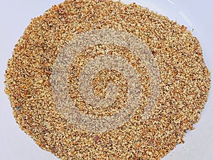 Grind flax seed - close up - macro