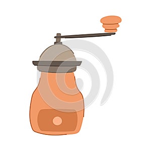 grind mill coffee grinder manual cartoon vector illustration
