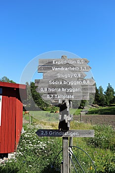 A sign on the island of Grinda in the Stockholm archipelago