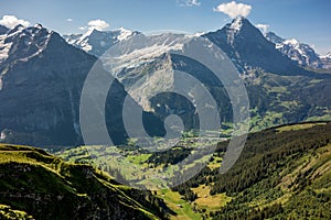 Grindelwald valley in the Bernese Alps Switzerland