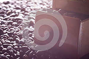 Grinder and coffee beans