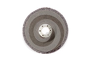 Grinder discs to remove paint rust and oxidation isolated on white background, including clipping path. Top view