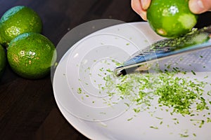 Grinding lime zest