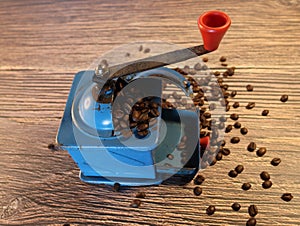 Grinding machine coffee beans old manual metal grinder