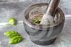 Grinding of peppercorn mix photo