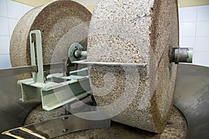Grinding stone in olive oil factory