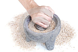 Grinding wheat