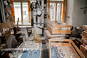 Grindstone in manufactory photo