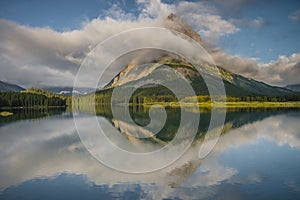 Grinnell Peak Reflection at Glacier National Park photo
