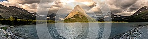 Grinnell Point Lit By Sun Panorama photo