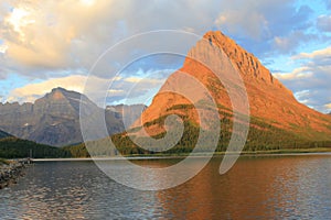 Grinnell Point Swiftcurrent Lake Sunrise photo