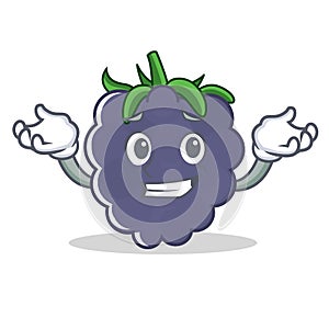 Grinning blackberry character cartoon style