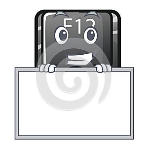 Grinning with board button f12 on a keyboard mascot photo
