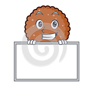 Grinning with board chocolate biscuit character cartoon