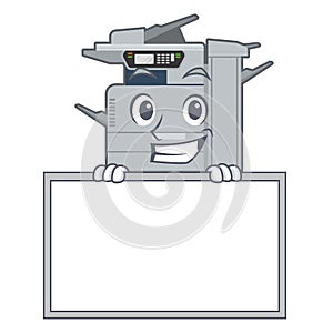 Grinning with board copier machine in the cartoon shape