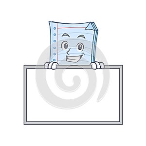 Grinning with board notebook character cartoon style