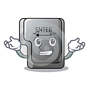 Grinning button enter on a keyboard character