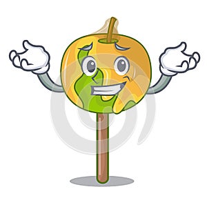 Grinning candy apple character cartoon