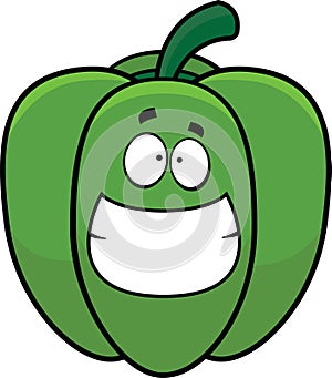 Grinning Cartoon Bell Pepper