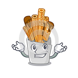 Grinning churros isolated with in the cartoon