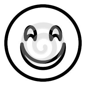 Grinning face icon, outline style