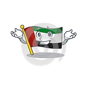 Grinning flag united arab emirates isolated cartoon