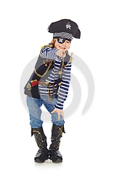 Grinning little boy pirate