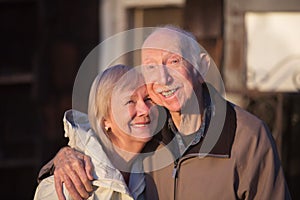 Grinning Older Couple