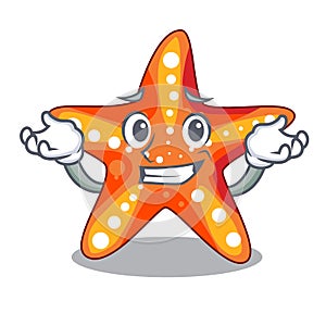 Grinning starfish in the cartoon shape funny