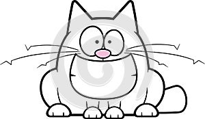 Grinning White Cartoon Cat