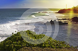 Gris Gris cape on South of Mauritius. Big waves photo