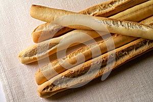 Grissini - Breadsticks on a linen napkin