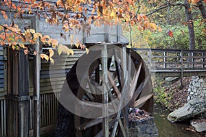 Grist mill with water wheel