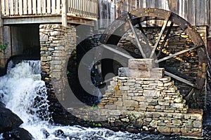 Grist mill and waterwheel for grain production