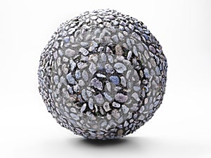 Gritstone sphere on white background photo