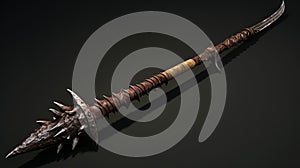 Gritty 3d Dracopunk Sword With Rusticcore Aesthetic photo