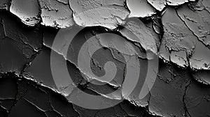 Gritty and weathered, a gray concrete wall reveals a textured surface of cracked, peeling paint and a rough, aged pattern