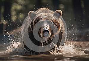 Grizzly Bear . AI generated Illustration