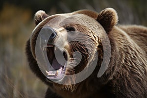 Grizzly bear face. Generate Ai